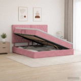 Cumpara ieftin Pat cu saltea si spatiu de depozitare Roz 160 x 200 cm Catifea