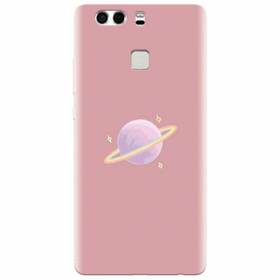 Husa silicon pentru Huawei P9 Plus, Saturn On Pink foto