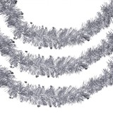 Beteală Crăciun, Tinsel, Argintiu, 3m x 7cm, Oem