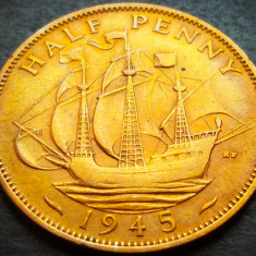 Moneda istorica HALF PENNY - ANGLIA, anul 1945 * cod 4806 - GEORGIVS VI