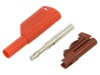 Conector banană 4mm 32A 1kV roşu nichelat cu izolaţie