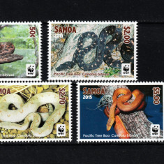 Oceania, Samoa, 2015 | Şarpe Boa Pacific - Reptile - WWF | Serie MNH | aph