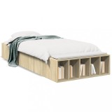 vidaXL Cadru de pat, stejar sonoma, 90x200 cm, lemn prelucrat