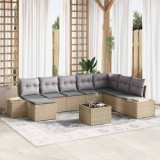 VidaXL Set de canapele pentru grădină cu pernă 9 pcs 319 x 209 x 85 cm