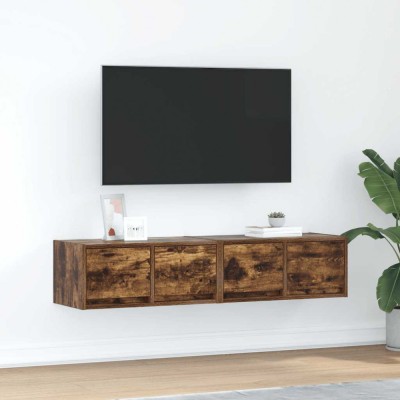 Gossi dulapuri tv 2 buc stejar afumat 60x31x25,5 cm lemn prelucrat foto