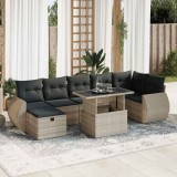 VidaXL Set mobilier de grădină cu perne, 8 piese gri deschis poliratan 3327912