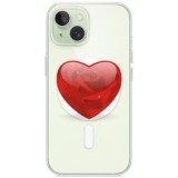 Husa personalizata apple iphone 15 plus, magsafe, rose heart