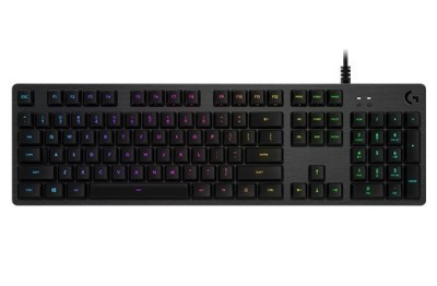 LOGITECH G512 Carbon RGB Mechanical Gaming Keyboard, GX Blue - CARBON - US INTL - USB - INTNL - G512 CLICKY (timbru verde 0.8 lei) foto