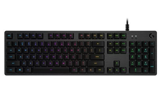 LOGITECH G512 Carbon RGB Mechanical Gaming Keyboard, GX Blue - CARBON - US INTL - USB - INTNL - G512 CLICKY (timbru verde 0.8 lei)