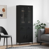Dulap &icirc;nalt, negru, 69,5x34x180 cm, lemn compozit GartenMobel Dekor, vidaXL