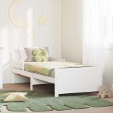 vidaXL Cadru de pat extensibil pentru copii Alb 80 x 130 / 165 / 200 cm