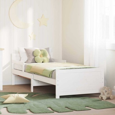 vidaXL Cadru de pat extensibil pentru copii Alb 80 x 130 / 165 / 200 cm 877210 foto