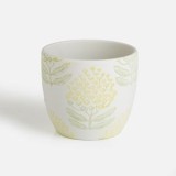 Masca Ghiveci Ceramica cu Model Floral &icirc;n Relief, CMCLASS