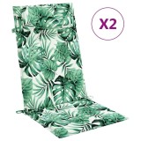 Cumpara ieftin Perne de scaun spatar inalt, 2 buc, model frunze, textil Oxford