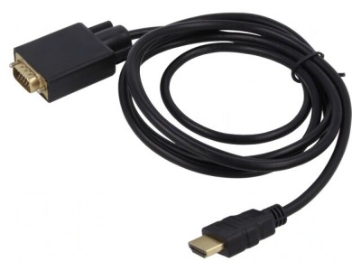 Cablu HDMI 1.4 D-Sub 15pin 1,8m Negru foto