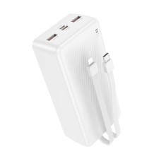 POWER BANK Borofone &quot;BJ57B&quot;, 30000mAh, 22.5W, 2 x USB; 1 x cablu USB Type-C, 1 x cablu Iphone Lightning, alb, &quot;6941991116476&quot; (timbru verde 0.98 lei)