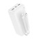 POWER BANK Borofone &quot;BJ57B&quot;, 30000mAh, 22.5W, 2 x USB; 1 x cablu USB Type-C, 1 x cablu Iphone Lightning, alb, &quot;6941991116476&quot; (timbru verde 0.98 lei)