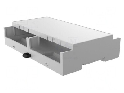 Carcasă pentru șină DIN gri, 90x142x32mm, 8 module foto