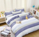 Cumpara ieftin Lenjerie Pat Bumbac Baikal Alb/Albastru, 4 Piese, Cearceaf cu Elastic 180x200 cm