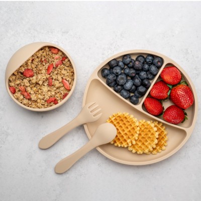 Set Diversificare, AppeKids, 100% Silicon, Basic - Bubble Beige foto