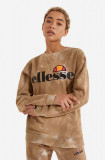 Ellesse bluză Agata Tie Dye femei, culoarea maro, modelator SGK11290-BROWN