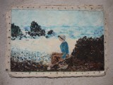 TABLOU PE PANZA SEMNAT, FARA SASIU (D 30/45 cm.)