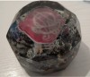 Prespapier cu monograma lui Al. Odobescu, masiv de sticlă (1/2kg aprox) sec XIX