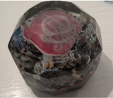 Prespapier cu monograma lui Al. Odobescu, masiv de sticlă (1/2kg aprox) sec XIX
