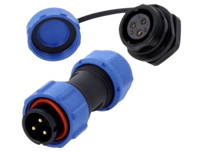 Conector circular 3 pini IP67 500V foto