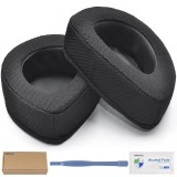 Set 2 bureti pentru casti Asus ROG Delta Core Gaming / Delta S Core Gaming / Delta II Gaming / Delta II-KJP Gaming - Negru - Spuma cu memorie - Plasa