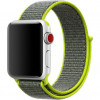 Curea iUni compatibila cu Apple Watch 1/2/3/4/5/6/7, 38mm, Nylon Sport, Woven Strap, Grey/Electric Green