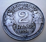 2.120 FRANTA 2 FRANCS FRANCI 1950 B BEAUMONT-LE ROGER, Europa, Aluminiu