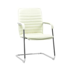 Scaun de asteptare, 91 x 49 cm, piele ecologica, cadru metal, maxim 120 kg, Bej foto
