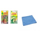 Mix 2 odorizante auto Wunder- Baum Bottle Forest Fruit - Apple si Laveta Microfibra