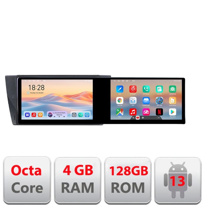 Navigatie BMW Seria 3 E90 Kit-095 Edotec 2 ecrane 8 core 4+128 21.6 inch Incell android Wifi 5Ghz gps internet CarStore Technology