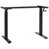 Cadru Birou Reglabil Manual vidaXL, Negru, 102-160cm Lățime, 71-113cm &Icirc;nălțime, Oțel, Suportă 70kg, Blat 120-180x60-80cm