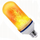 Cumpara ieftin Bec LED flacara alb cald 15 x 6 cm, E27, 9W, efect flacara vie, 3 moduri iluminare, 1300-1800K, IP44, decorativ