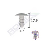 CLIPS TAPITERIE PENTRU FIAT 7X17.9MM - GRI SET 10 BUC 61840