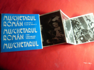 Carnet - Reclama cu 5 fotografii di Filmul Muschetarul Roman, L=8,5cm foto