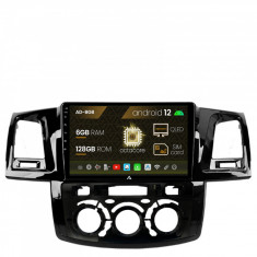 Navigatie Toyota Hilux (2008-2014) Clima Manuala, Android 12, B-Octacore 6GB RAM + 128GB ROM, 9 Inch - AD-BGB9006+AD-BGRKIT082