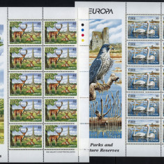 IRLANDA 1999-1FAUNA--EUROPA-2 blocuri cu 10 timbre nestampilate