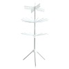 Uscator de rufe vertical, cu 3 niveluri rotative, 1 nivel cu clesti, pliabil, uscor de depozitat, din metal si plastic, alb/argintiu