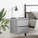Gossi noptiere montate pe perete 2 buc gri sonoma 38x34x40 cm
