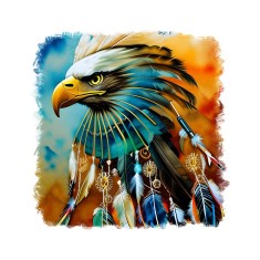 Sticker decorativ, Soim, Portocaliu, 55 cm, 6795ST foto