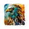 Sticker decorativ, Soim, Portocaliu, 55 cm, 6795ST