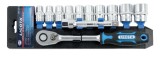 Stecknuss Satz, 12-teilig, Knarrenkasten 1/2 Zoll, Superlock N&uuml;sse, Industrie Qualit&auml;t