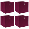 VidaXL Cutii depozitare, 4 buc., roșu &icirc;nchis, 32x32x32 cm, textil