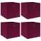 vidaXL Cutii depozitare, 4 buc., roșu &icirc;nchis, 32x32x32 cm, textil