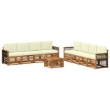vidaXL Seturi de canapele cu pernă 9 pcs Lemn Solid de Acacia 3384171