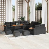 Cumpara ieftin Set de canapele pentru gradina 18 buc. 11-Locuri Negru